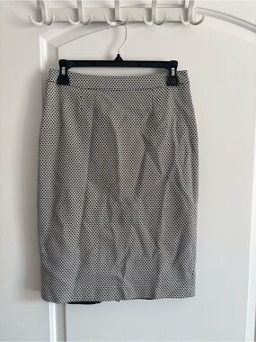 Boden Pencil Skirt Women's Size 4 Black White Geometric Mini Houndstooth